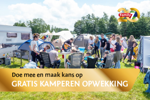Winactie 20 jaar Family7: gratis kamperen op Opwekking